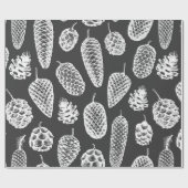 Kiefernzapfen handgezeichnetes nahtloses Muster. b Geschenkpapier (Flach)