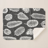 Kiefernzapfen handgezeichnetes nahtloses Muster. b Sherpadecke (Vorderseite (Horizontal))