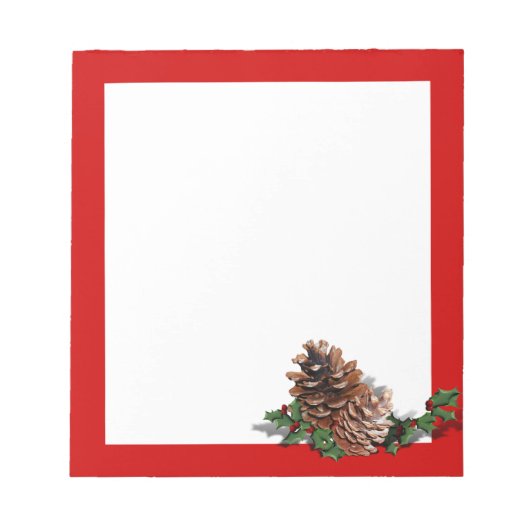 Kiefernzapfen (Hintergrundfarbe und Text hinzufüge Notizblock (Vorderseite)