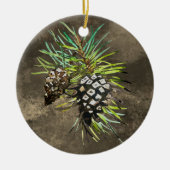 Kiefernzapfen Keramik Ornament (Vorne)