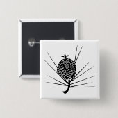 Kiefernzapfen mit Nadeln Button (Vorne & Hinten)