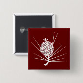 Kiefernzapfen mit Nadeln Button (Vorne & Hinten)