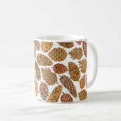 Kiefernzapfen nahtloses Muster Kaffeetasse (VorderseiteRechts)