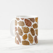Kiefernzapfen nahtloses Muster Kaffeetasse (Vorderseite Links)