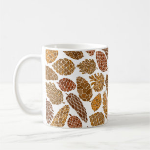 Kiefernzapfen nahtloses Muster Kaffeetasse