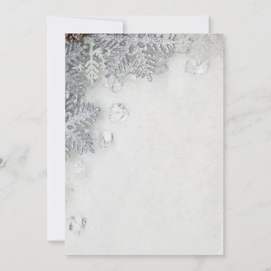 Kiefernzapfen, Schneeflocken Brautparty Einladung (Rückseite)