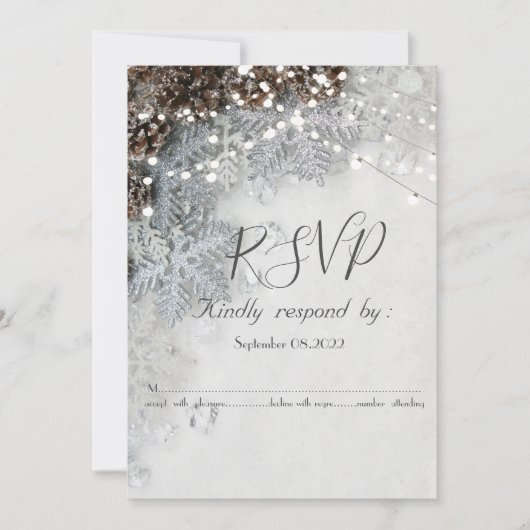 Kiefernzapfen, Schneeflocken UAWG Einladung (Vorderseite)