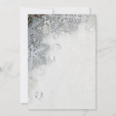 Kiefernzapfen, Schneeflocken Verlobung Einladung (Rückseite)