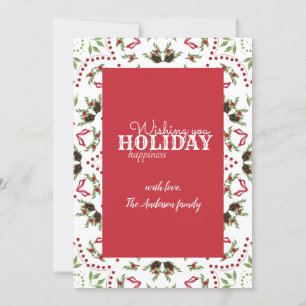 Kiefernzapfen und Beeren Mandala Fotokarte Einladung