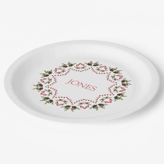 Kiefernzapfen und Beeren - Teller (Schrägansicht)