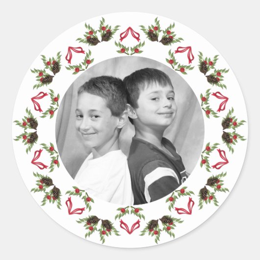 Kiefernzapfen und Beerenschildkröten Runder Aufkleber (Vorderseite)