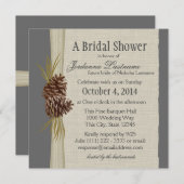 Kiefernzapfen und Burlap Look Brautparty Einladung (Vorne/Hinten)