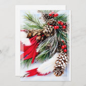 Kiefernzapfen und Federn Weihnachten (Vorne/Hinten)