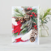 Kiefernzapfen und Federn Weihnachten (Stehend Vorderseite)