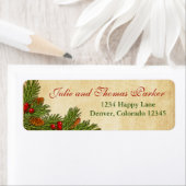 Kiefernzapfen und Holly Berries-Rücksendeadresse (Insitu)