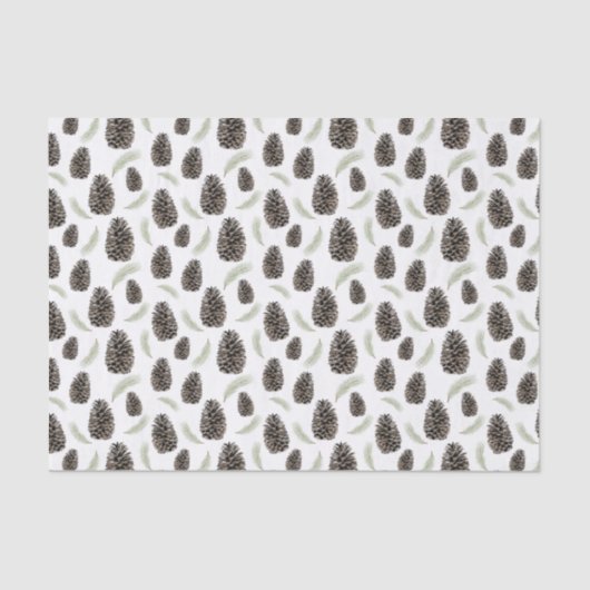 Kiefernzapfen und Nadeln - Gewebepapier Seidenpapier (Vorderseite)