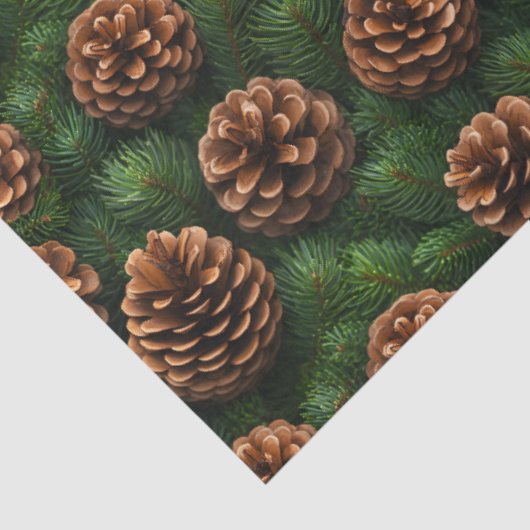 Kiefernzapfen und Spruce Tree Sprigs Dekoupage Seidenpapier (Ausschnitt)