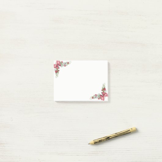 Kiefernzweig, Ball, Bow Post-it Klebezettel (Auf Schreibtisch)