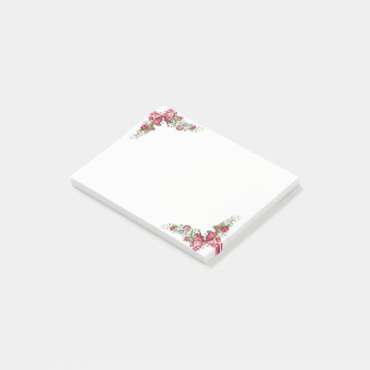 Kiefernzweig, Ball, Bow Post-it Klebezettel (angewinkelt)