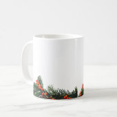 Kiefernzweig mit Berries-Grüntönen Kaffeetasse (Vorderseite Links)