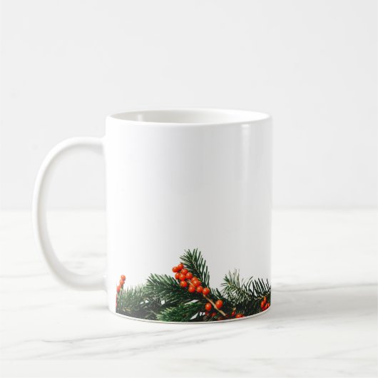 Kiefernzweig mit Berries-Grüntönen Kaffeetasse (Links)