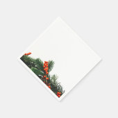Kiefernzweig mit Berries-Grüntönen Serviette (Ecke)