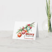 Kiefernzweig mit eleganten Weihnachtsbaumsteinen Karte (Vorderseite)