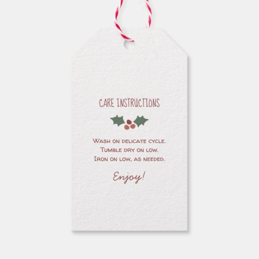 Kiefernzweig + Ornament - Handgefertigt mit Liebe Geschenkanhänger (Rückseite)