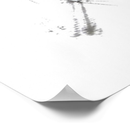 Kiefernzweig, Sumi-e Poster (Ecke)