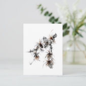 Kiefernzweig, Sumi-e Postkarte (Stehend Vorderseite)