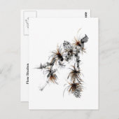 Kiefernzweig, Sumi-e Postkarte (Vorne/Hinten)