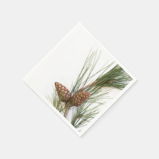 Kiefernzweig und -kegel serviette (Ecke)