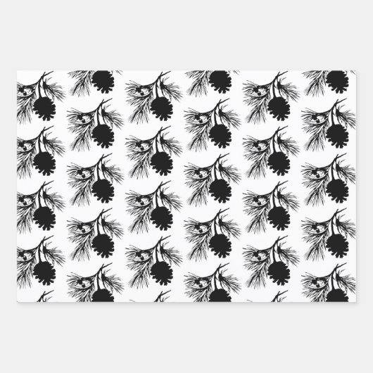 Kiefernzweig und Kone Geschenkpapier Set (Vorderseite 2)