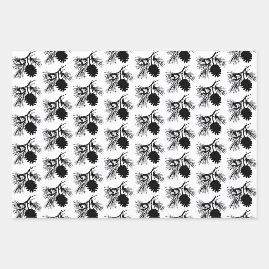 Kiefernzweig und Kone Geschenkpapier Set (Vorderseite 3)