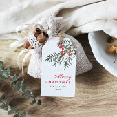 Kiefernzweig und Personalisierter Urlaub in Berry Geschenkanhänger