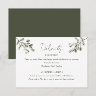 Kiefernzweig | Winter Forest Wedding Details Begleitkarte