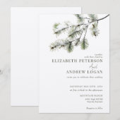 Kiefernzweig | Winterwaldhochzeit Einladung (Vorne/Hinten)