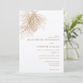 Kiefernzweig | Winterwaldhochzeit Einladung (Stehend Vorderseite)