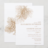 Kiefernzweig | Winterwaldhochzeit Einladung (Vorne/Hinten)