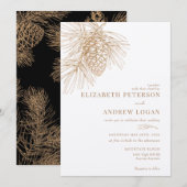 Kiefernzweig | Winterwaldhochzeit Einladung (Vorne/Hinten)