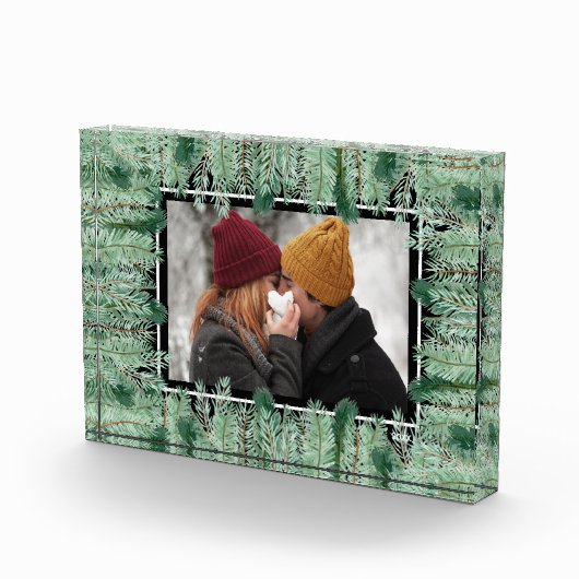 Kiefernzweige auf schwarz fotoblock (Rechts)