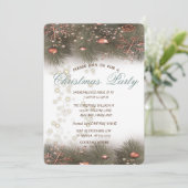 Kiefernzweige, Bälle, Lichter, Weihnachts-Party Einladung (Stehend Vorderseite)