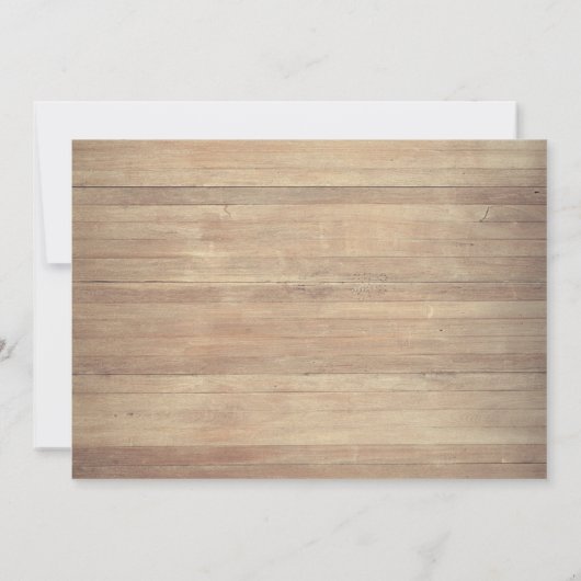 Kiefernzweige Holz, String Lights Weihnachten Einladung (Rückseite)