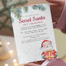 Kiefernzweige I Santa mit Geschenk geheim Santa Pa