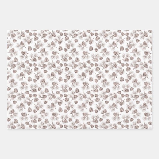 Kiefernzweige Kiefernkone Rustikal Geschenkpapier Set (Vorderseite 2)