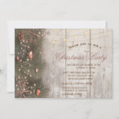 Kiefernzweige Ornamente Weihnachtsgebäck Party Einladung (Vorderseite)