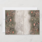 Kiefernzweige Ornamente Weihnachtsgebäck Party Einladung (Rückseite)