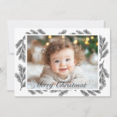 Kiefernzweige Personalisiertes Foto Weihnachten (Vorderseite)
