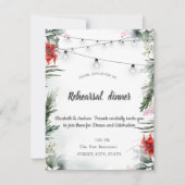 Kiefernzweige, Poinsettia Probe Dinner Einladung (Vorderseite)