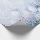 Kiefernzweige, Schnee Geschenkpapier (Ecke)